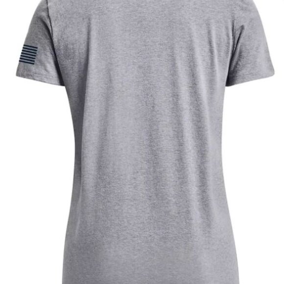 Under Armour Women's T-Shirt Freedom Flag Tee Short Sleeve Gray XL Independence - Picture 3 of 4
